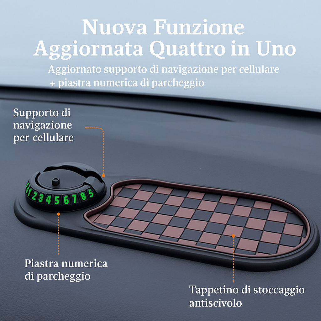 TenutaPro® 🧲 Tappetino Multifunzione Antiscivolo per Auto con Supporto Telefono